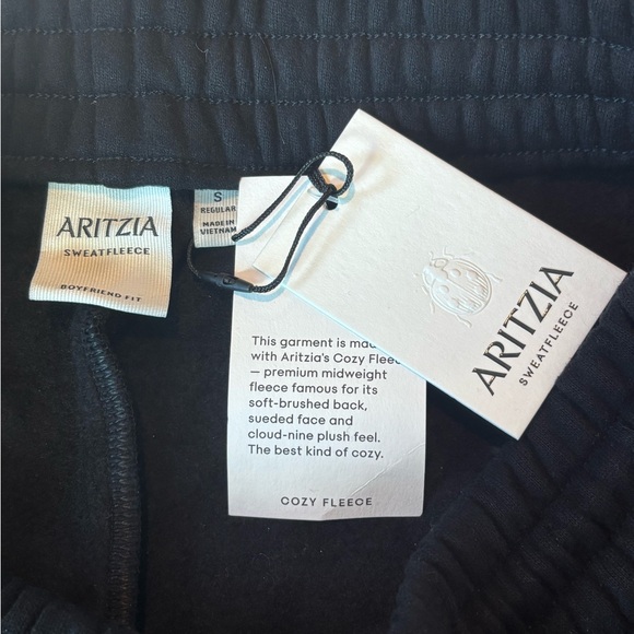 Aritzia Cozy Sweatfleece Black Mega Zip Hoodie Boyfriend Wide Leg Set Small - Picture 12 of 15